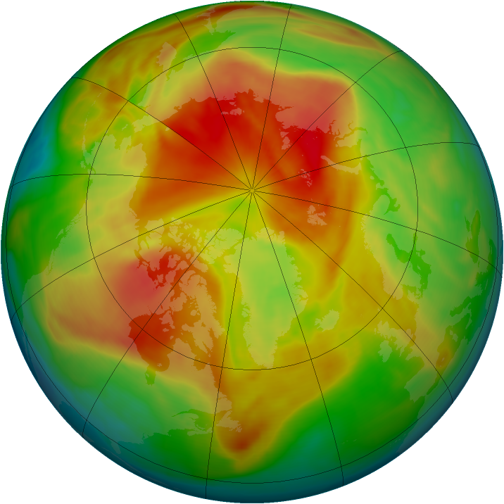 Arctic ozone map for 31 March 2008